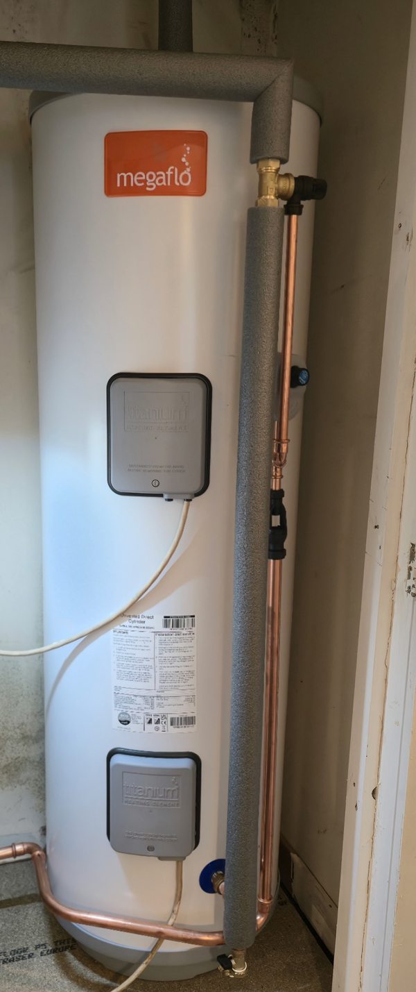 After: new Megaflo unvented cylinder